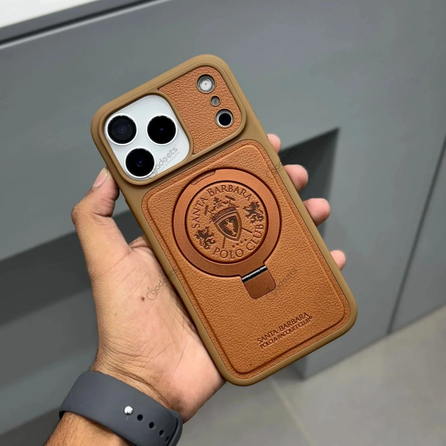 Santa-Barbara-Primo-Series-Leather-Case-for-iPhone-17-Pro-Max---Brown-8937 Santa Barbara Primo Series Leather Case for iPhone 17 Pro Max - Image 1